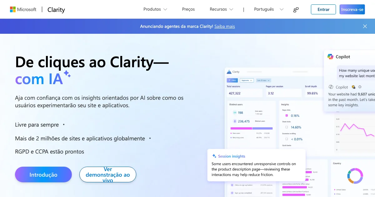 Microsoft Clarity — capa