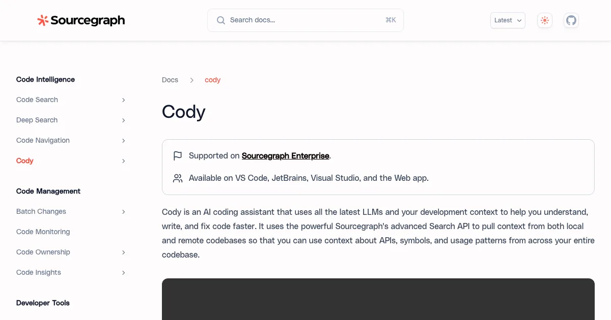 Sourcegraph Cody — capa