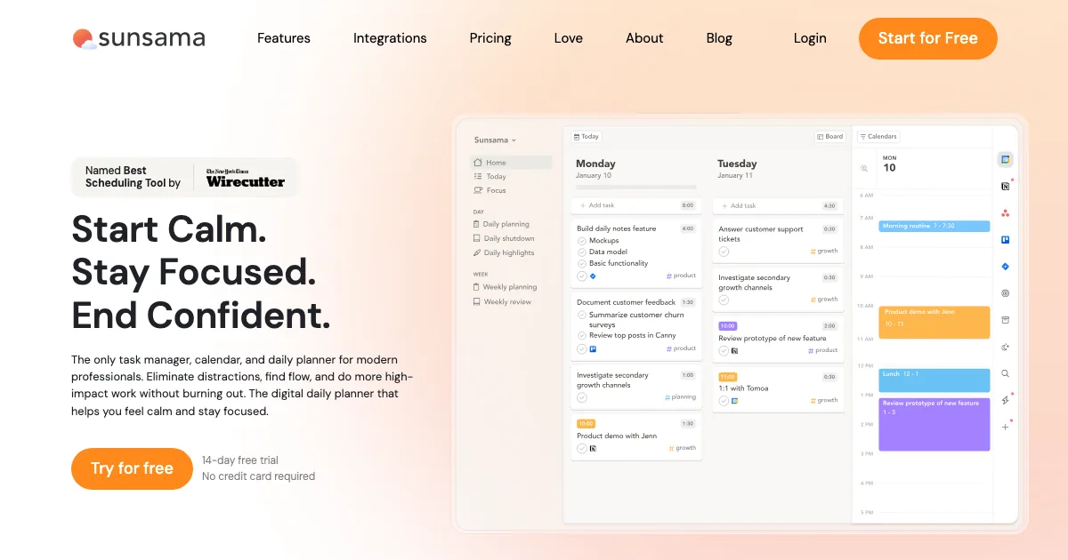 Sunsama — capa